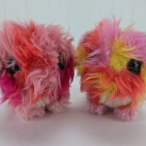 Moose Scruff a Luvs Shaggy Plush Backpack Clips Stuffed Animals Set of 2 Pink